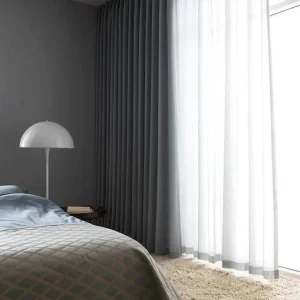 Silos Modern double Shaded Gray and White curtains